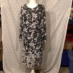 Floral jersey knit dress